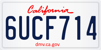 CA license plate 6UCF714