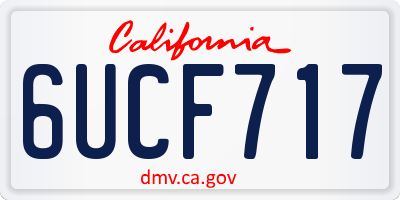 CA license plate 6UCF717