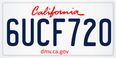CA license plate 6UCF720