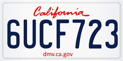 CA license plate 6UCF723
