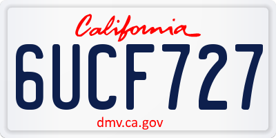 CA license plate 6UCF727
