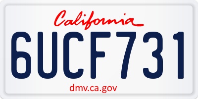 CA license plate 6UCF731