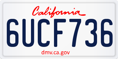CA license plate 6UCF736