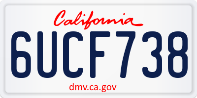 CA license plate 6UCF738