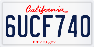 CA license plate 6UCF740