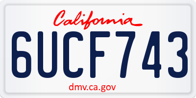 CA license plate 6UCF743