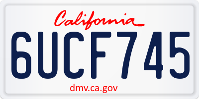 CA license plate 6UCF745