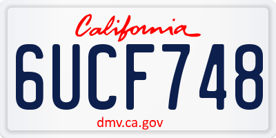 CA license plate 6UCF748