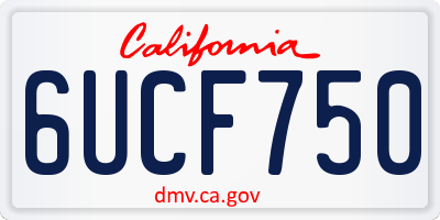 CA license plate 6UCF750