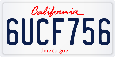 CA license plate 6UCF756