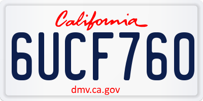 CA license plate 6UCF760