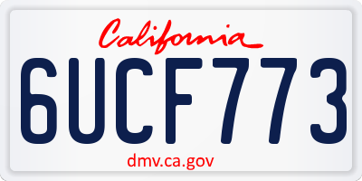 CA license plate 6UCF773