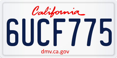 CA license plate 6UCF775