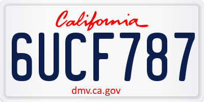 CA license plate 6UCF787