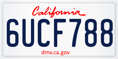 CA license plate 6UCF788