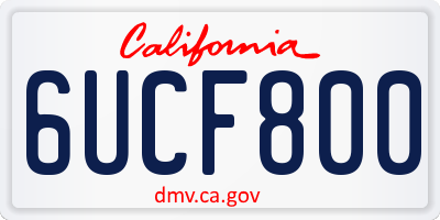 CA license plate 6UCF800