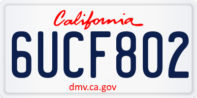 CA license plate 6UCF802