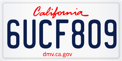 CA license plate 6UCF809