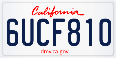 CA license plate 6UCF810