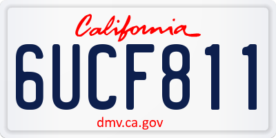 CA license plate 6UCF811