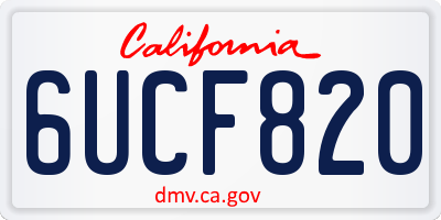 CA license plate 6UCF820