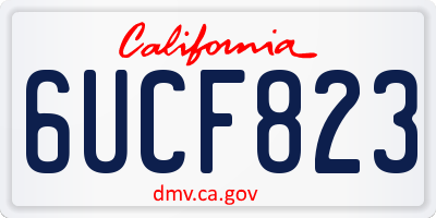 CA license plate 6UCF823