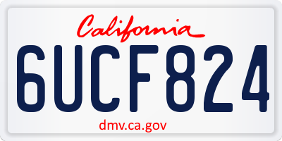 CA license plate 6UCF824