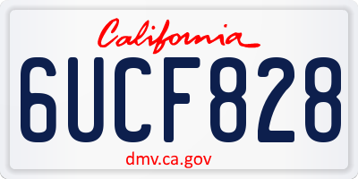 CA license plate 6UCF828