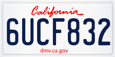 CA license plate 6UCF832