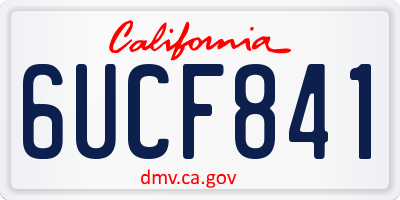 CA license plate 6UCF841