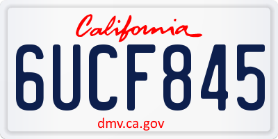 CA license plate 6UCF845