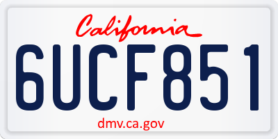 CA license plate 6UCF851