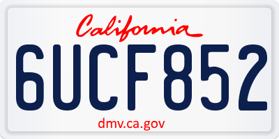 CA license plate 6UCF852
