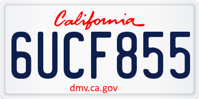 CA license plate 6UCF855