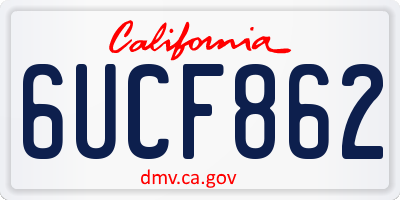 CA license plate 6UCF862