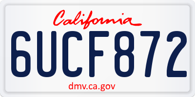 CA license plate 6UCF872