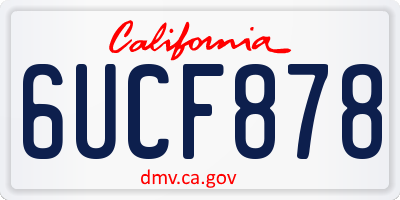 CA license plate 6UCF878