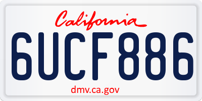 CA license plate 6UCF886