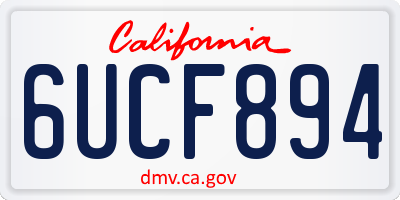 CA license plate 6UCF894