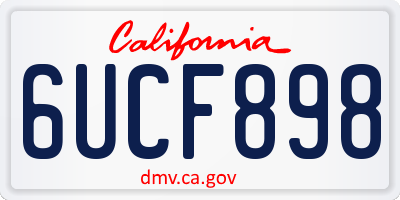 CA license plate 6UCF898