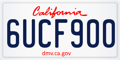 CA license plate 6UCF900