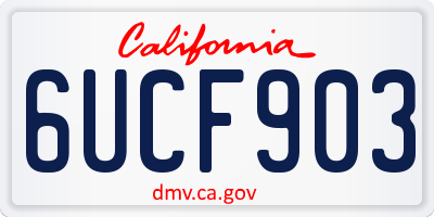 CA license plate 6UCF903