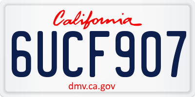 CA license plate 6UCF907
