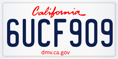 CA license plate 6UCF909