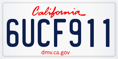 CA license plate 6UCF911