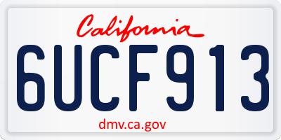 CA license plate 6UCF913