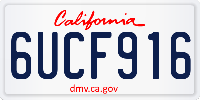 CA license plate 6UCF916