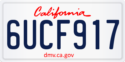 CA license plate 6UCF917
