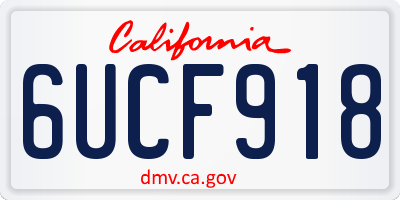 CA license plate 6UCF918