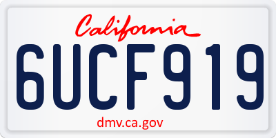 CA license plate 6UCF919
